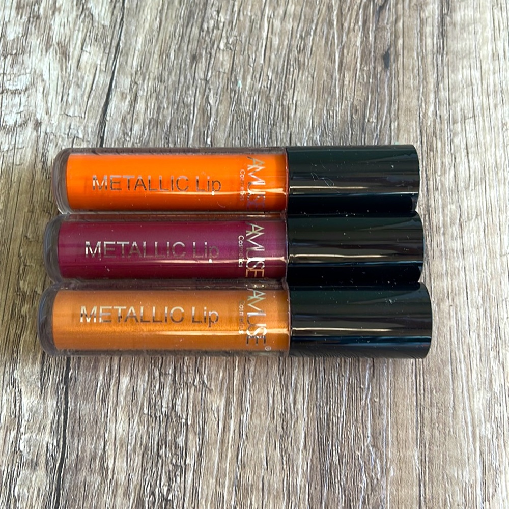 Set of 3 Amuse Metallic Lipgloss